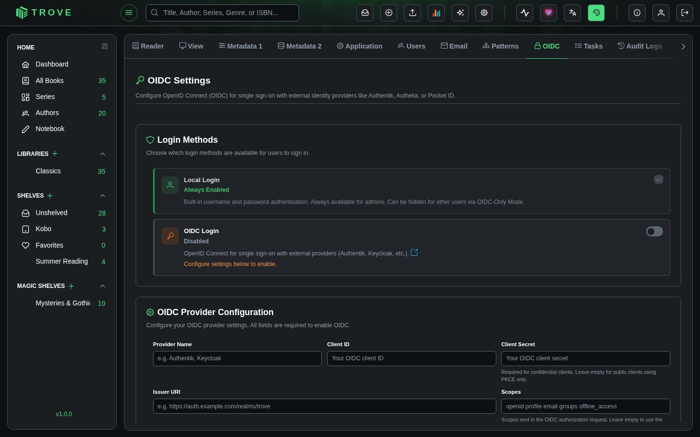 Login Methods with OIDC switched off