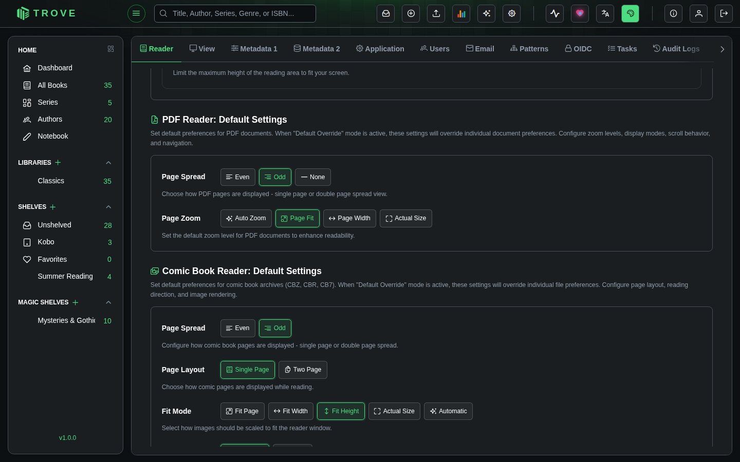 PDF Reader Settings
