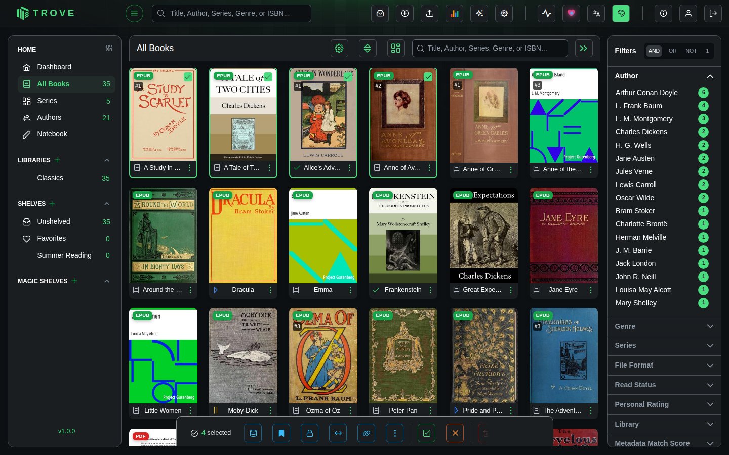 Multiple Books Selection