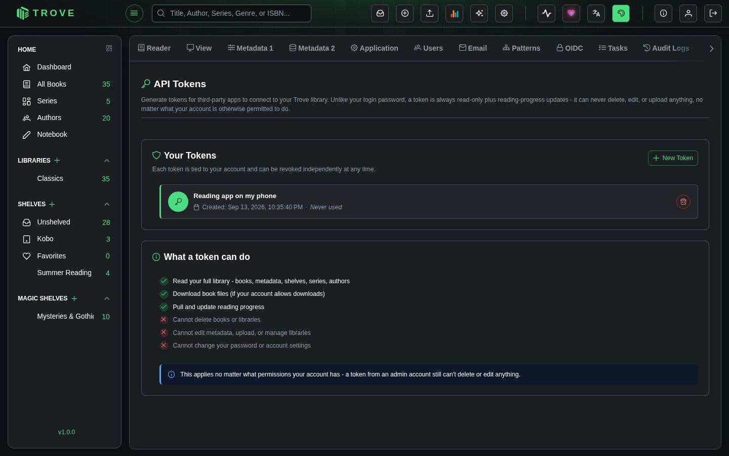 The token list and what a token can and can't do