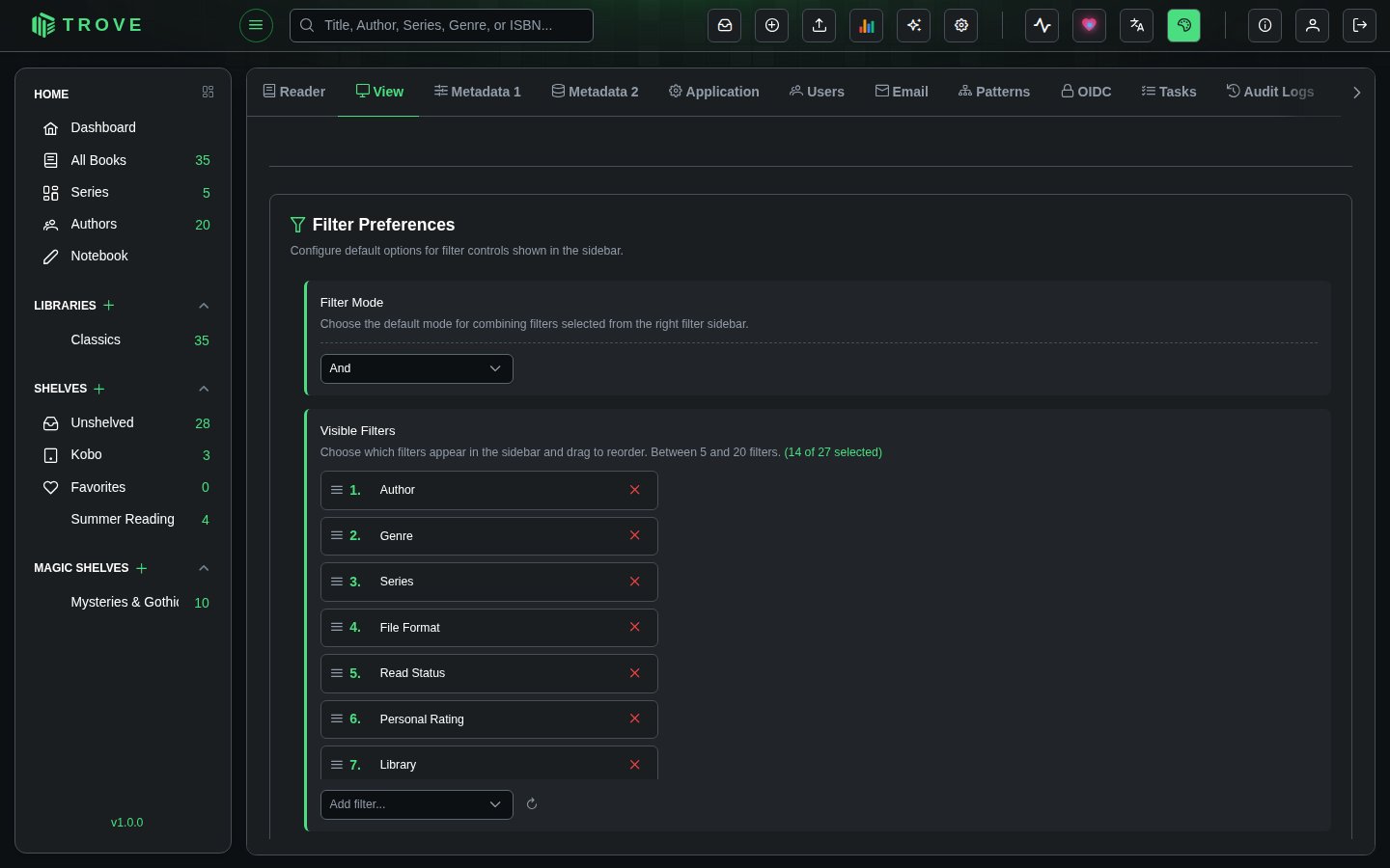 Filter Preferences